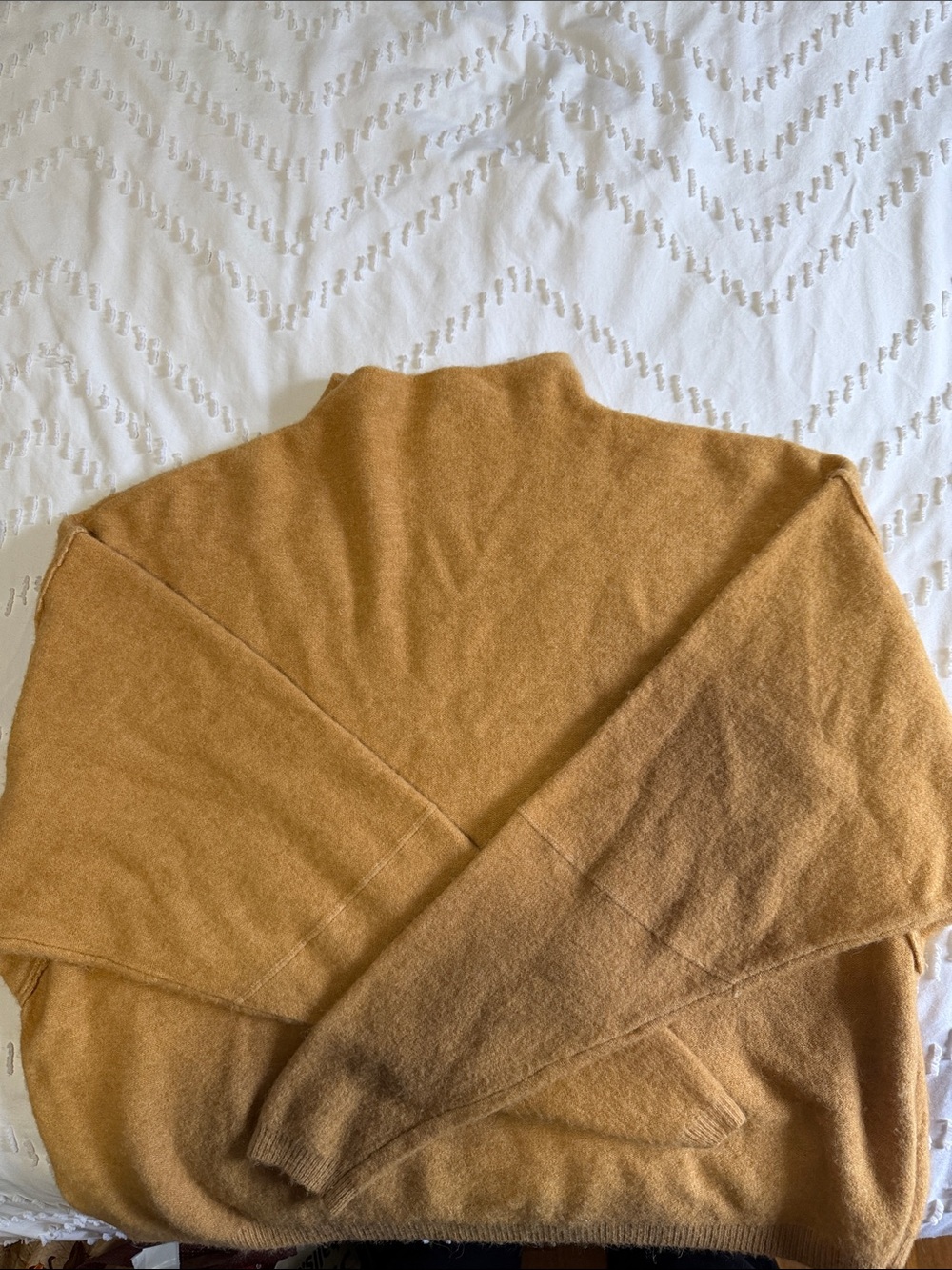 Free People Women's Mustard Knit Turtleneck Sweater
